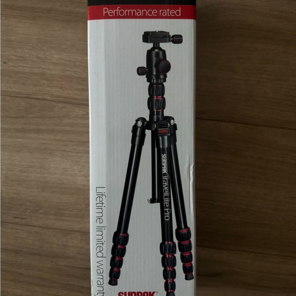 SUNPAK Black and Red Travel Tripod